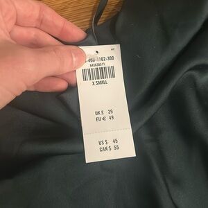 NWT XS Abercrombie dark blue green cowl neck silky body suit!